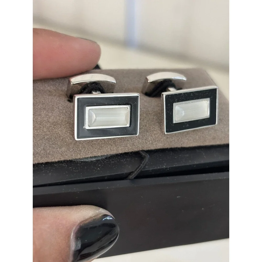 Vintage Swank Tiger Eye Cufflinks + MOP Cufflinks 2 Pair Lot NOS Box